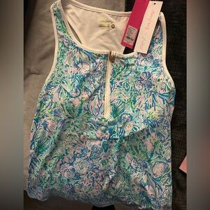 Lilly Pulitzer Blue and Green Patterned Top